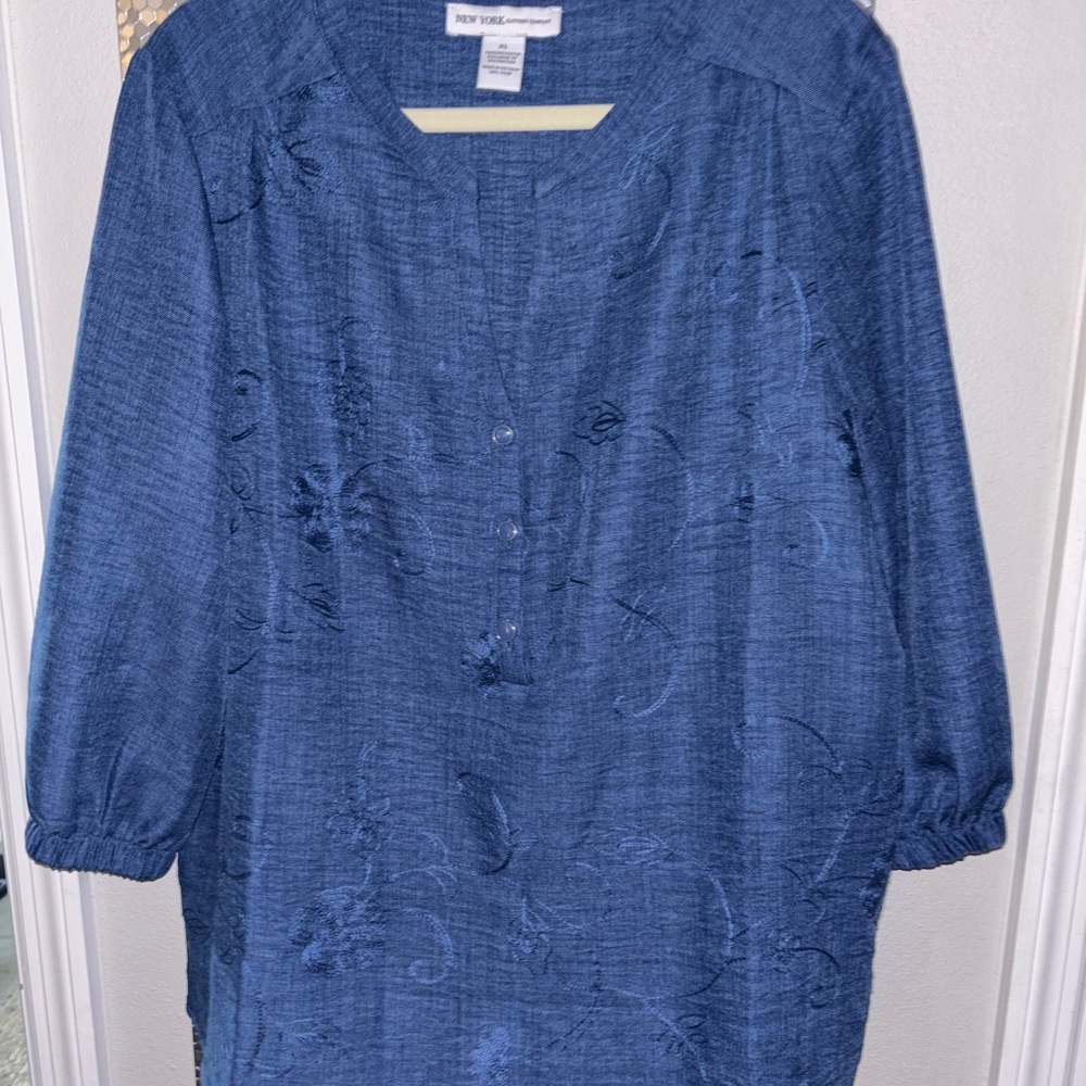 New York Clothing Co Blue Blouse